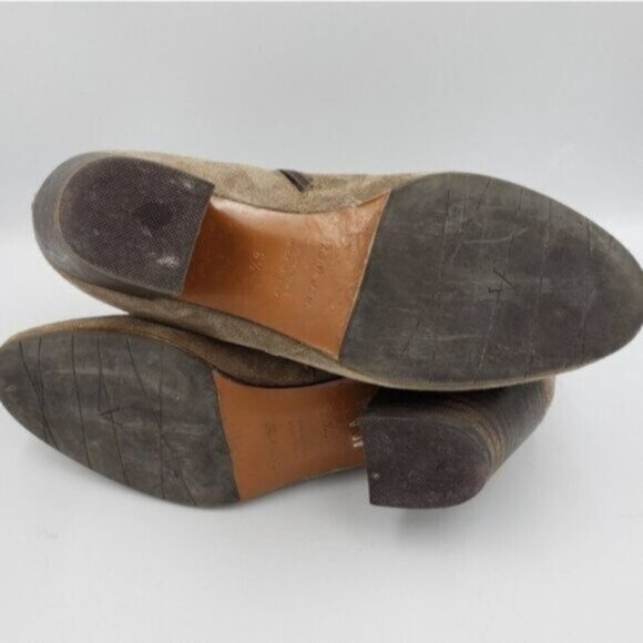 Aquatalia Tan Suede Ankle Boots Size 6.5 Side Zip Neutral - Picture 11 of 16